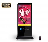 55 inch mobile standing lcd advertising display for public information