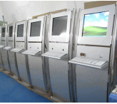 19inch touch screen multimedia kiosk with keyboard
