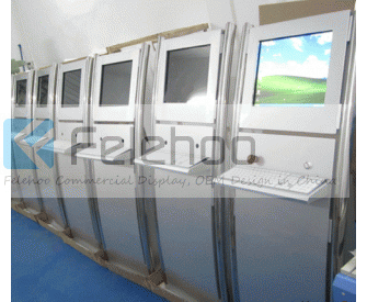19inch touch screen multimedia kiosk with keyboard