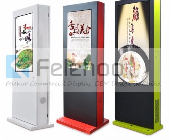 55 inch outdoor Totem lcd advertising player floor standing kiosk