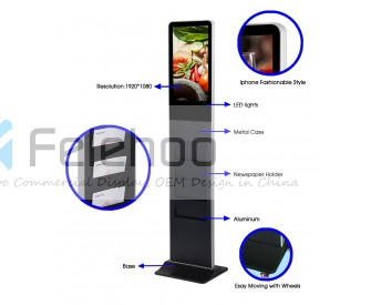 22inch Floor standing lcd advertising display poster with brochure holder