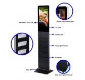 21.5 inch Free standing lcd advertising display totem with brochure holder