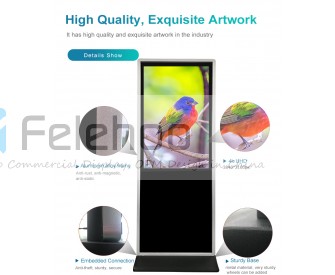 55 inch Free-standing Slim Digital Advertising Display Totem