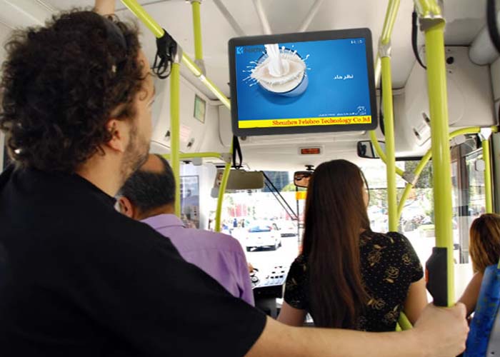 Felehoo sell 19inch Bus advertising TV digital signage back mount on bus 