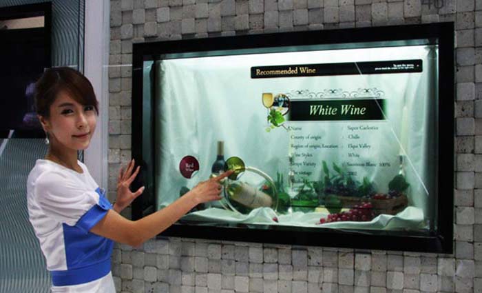 transparent display with smart multi touch screen for sale transparent digital display