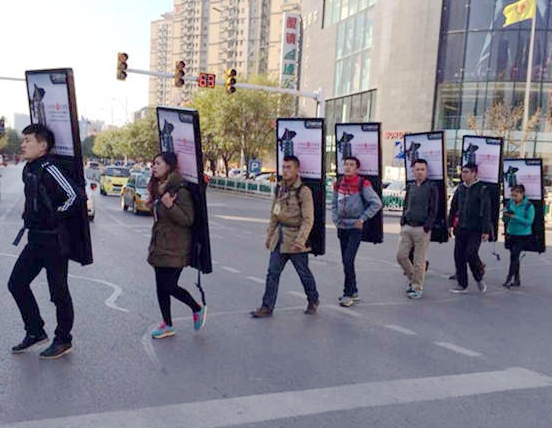 LED light box poster,wearable backpack walking sign billboard supplier