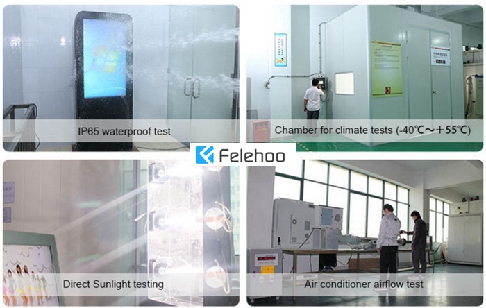 Felehoo outdoor waterproof monitors is serious of testing quality standard