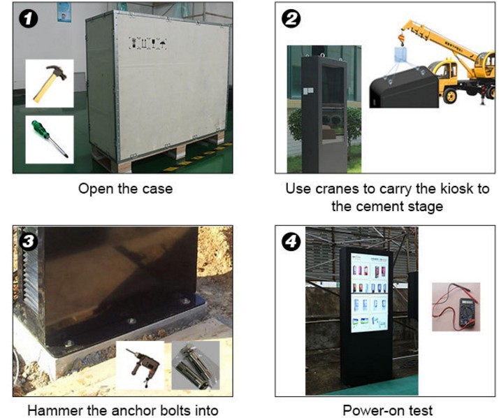 Felehoo Outdoor digital signage totem installation steps